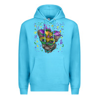 Ocean Blue Mardi gras mask french bulldog Premium Hoodie - RanaPortraitStore