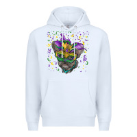 White Mardi gras mask french bulldog Premium Hoodie - RanaPortraitStore