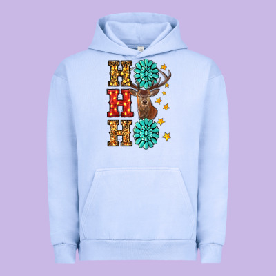 Urban Hoodie Gemstone And Reindeer Christmas Ho Ho Ho
