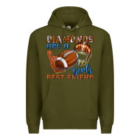 Army Green diamonds are a girls best friend football Premium Hoodie - texasbilliewilder