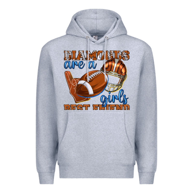 Diamonds Are A Girls Best Friend Football Premium Hoodie by texasbilliewilder | Teevron