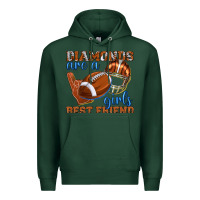Sports Green diamonds are a girls best friend football Premium Hoodie - texasbilliewilder