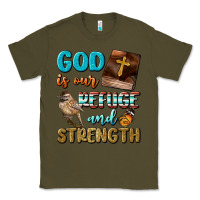 Army Green God Is Our Refuge And Strength Classic Tee - BundleAndBundleShop