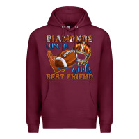 Burgundy diamonds are a girls best friend football Premium Hoodie - texasbilliewilder