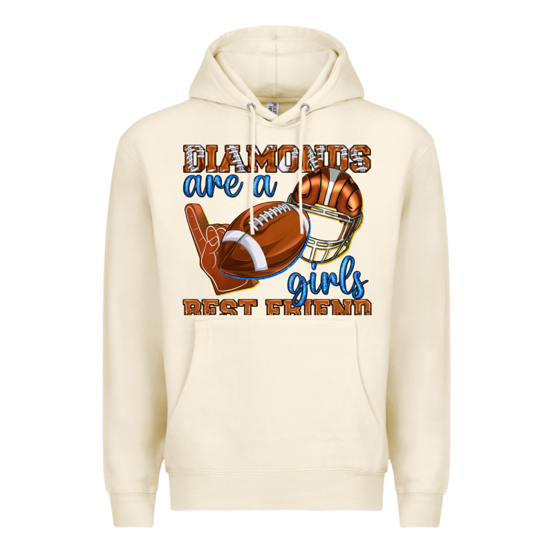 Diamonds Are A Girls Best Friend Football Premium Hoodie by texasbilliewilder | Teevron