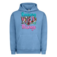 Pigment Pebble Blue raising wild things Urban Hoodie - texasbilliewilder