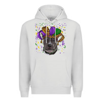 Dove Grey Mardi Gras Pitbull with Hat Premium Hoodie - RanaPortraitStore
