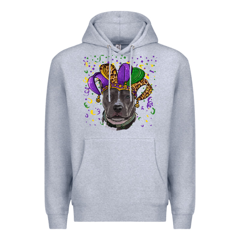 Mardi Gras Pitbull With Hat Premium Hoodie by RanaPortraitStore | Teevron