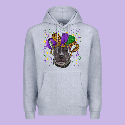 Mardi Gras Pitbull With Hat Premium Hoodie Designed By Ranaportraitstore