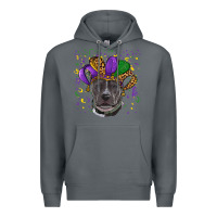 Rock Mardi Gras Pitbull with Hat Premium Hoodie - RanaPortraitStore