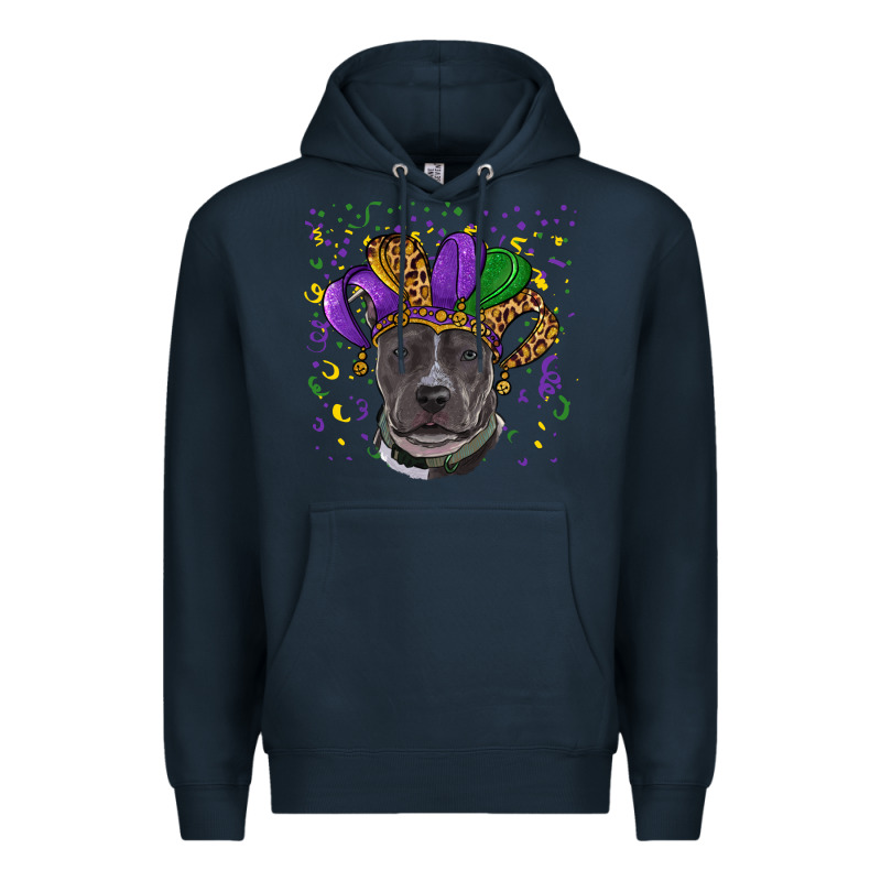 Mardi Gras Pitbull With Hat Premium Hoodie by RanaPortraitStore | Teevron