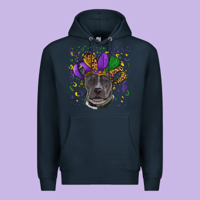 Mardi Gras Pitbull With Hat Premium Hoodie Designed By Ranaportraitstore