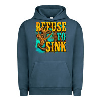 Pigment Midnight Navy refuse to sink western Urban Hoodie - texasbilliewilder
