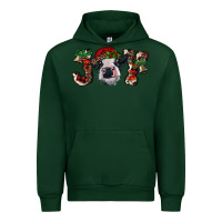 Forest Green Christmas Joy Heifer Cow Urban Hoodie - RanaPortraitStore