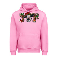 Fuchsia Pink Christmas Joy Heifer Cow Urban Hoodie - RanaPortraitStore