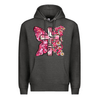 Charcoal Heather faith cancer cross Premium Hoodie - Zillion Design Studio