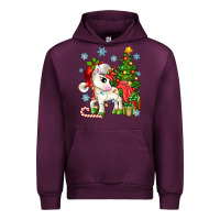 Mauve Wine Christmas unicorn Urban Hoodie - Zillion Design Studio