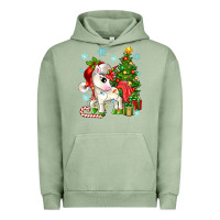 Pigment Oil Green Christmas unicorn Urban Hoodie - Zillion Design Studio