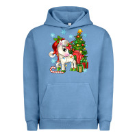 Pigment Pebble Blue Christmas unicorn Urban Hoodie - Zillion Design Studio