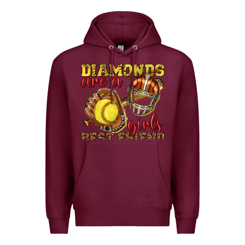 Diamonds Are A Girls Best Friend Softball Premium Hoodie by texasbilliewilder | Teevron