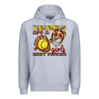 Heather Grey diamonds are a girls best friend softball Premium Hoodie - texasbilliewilder