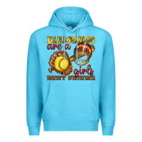Ocean Blue diamonds are a girls best friend softball Premium Hoodie - texasbilliewilder