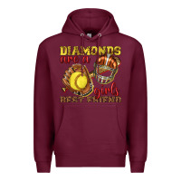 Burgundy diamonds are a girls best friend softball Premium Hoodie - texasbilliewilder
