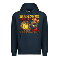 Navy diamonds are a girls best friend softball Premium Hoodie - texasbilliewilder