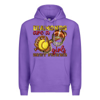 Purple diamonds are a girls best friend softball Premium Hoodie - texasbilliewilder