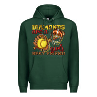 Sports Green diamonds are a girls best friend softball Premium Hoodie - texasbilliewilder