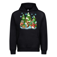 Black christmas rabbits Urban Hoodie - Zillion Design Studio