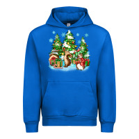 Cobalt christmas rabbits Urban Hoodie - Zillion Design Studio