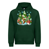 Forest Green christmas rabbits Urban Hoodie - Zillion Design Studio