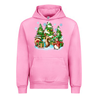 Fuchsia Pink christmas rabbits Urban Hoodie - Zillion Design Studio
