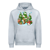 Heather Grey christmas rabbits Urban Hoodie - Zillion Design Studio