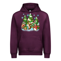Mauve Wine christmas rabbits Urban Hoodie - Zillion Design Studio