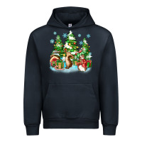 Navy christmas rabbits Urban Hoodie - Zillion Design Studio