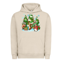 Pigment French Oak christmas rabbits Urban Hoodie - Zillion Design Studio