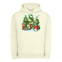 Pigment Pistachio christmas rabbits Urban Hoodie - Zillion Design Studio