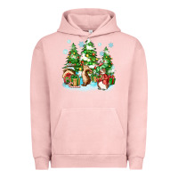 Pigment Salmon christmas rabbits Urban Hoodie - Zillion Design Studio