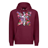 Burgundy faith butterfly cross Premium Hoodie - Zillion Design Studio