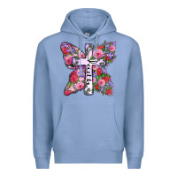 Colony Blue faith butterfly cross Premium Hoodie - Zillion Design Studio