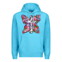Ocean Blue faith butterfly cross Premium Hoodie - Zillion Design Studio