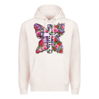 Pale Pink faith butterfly cross Premium Hoodie - Zillion Design Studio