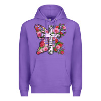 Purple faith butterfly cross Premium Hoodie - Zillion Design Studio