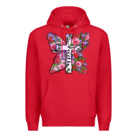 Red faith butterfly cross Premium Hoodie - Zillion Design Studio