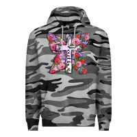 Slate Camo faith butterfly cross Premium Hoodie - Zillion Design Studio