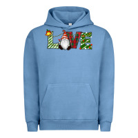 Pigment Pebble Blue Christmas Love Gnome Urban Hoodie - RanaPortraitStore