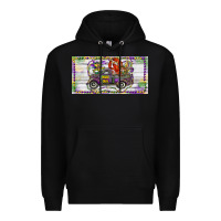 Black Mardi Gras Truck And Fleur De Lis Crawfish Premium Hoodie - RanaPortraitStore