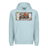 Blue Mist Mardi Gras Truck And Fleur De Lis Crawfish Premium Hoodie - RanaPortraitStore